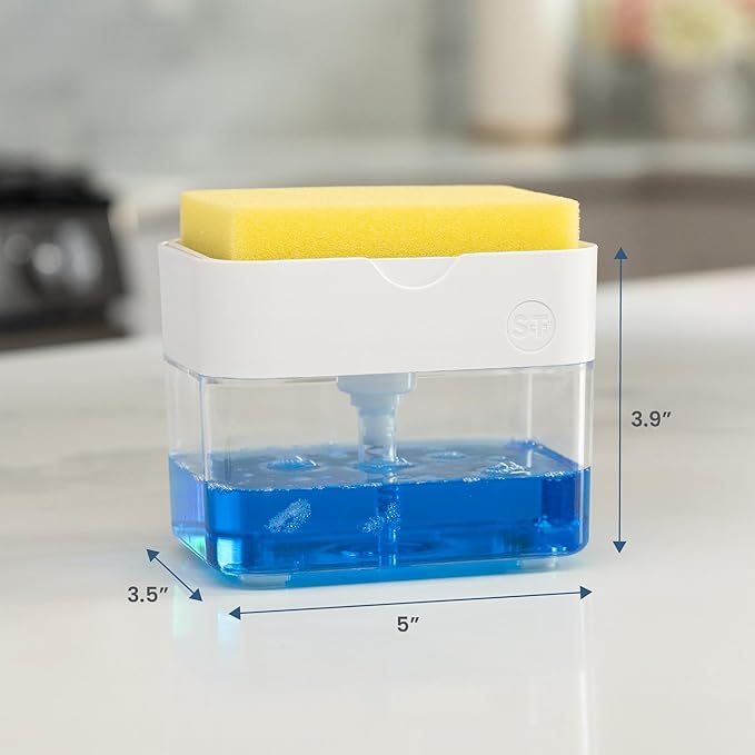 S&T INC. Dish Soap Dispenser and Sponge Holder