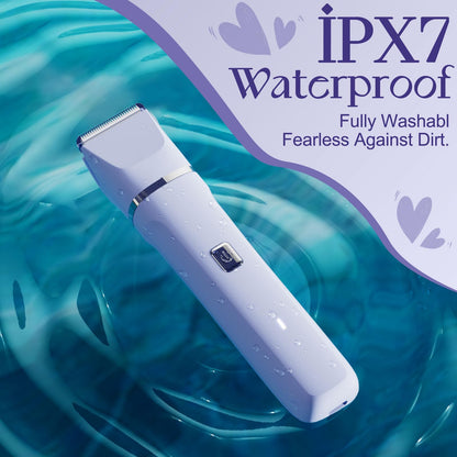 Bikini Trimmer for Women - Painless Electric Razors for Silk Skin,Cordless Body Shaver for Trip,Replaceable Lady Facial Razor, IPX7 Waterproof&Easy Cleaning, Ceramic Blade, USB Charge Dock Pink