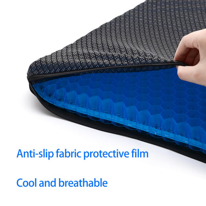 2022 NewLarge Gel Seat Cushion, Honeycomb Design Double Thick Gel Cushion with Relieving Back coccyx Pain Pressure, for Car Office Home Wheelchair&Chair