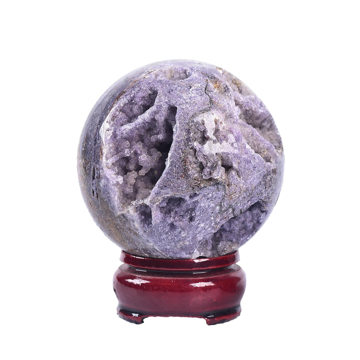 AMOYSTONE Purple Sphalerite Ball 2.4-2.8" Natural Crystal Sphere for Wiccan Rituals, Energy Channeling