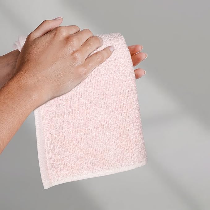Amazon Basics face Towels for Bathroom, 100% Cotton Extra Absorbent washcloth