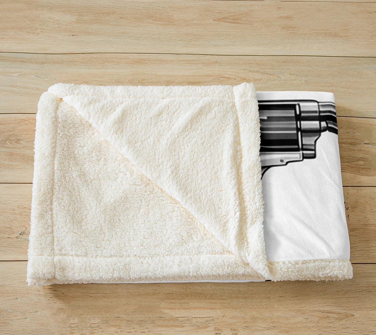 Feelyou Men Pistol Printed Fleece Blanket - Retro Guns Pattern Sherpa Throw for Sofa Couch - Adult Peacemaker Design Fuzzy Mechanical Gun Warm Plush Room Decor - 50"x60"