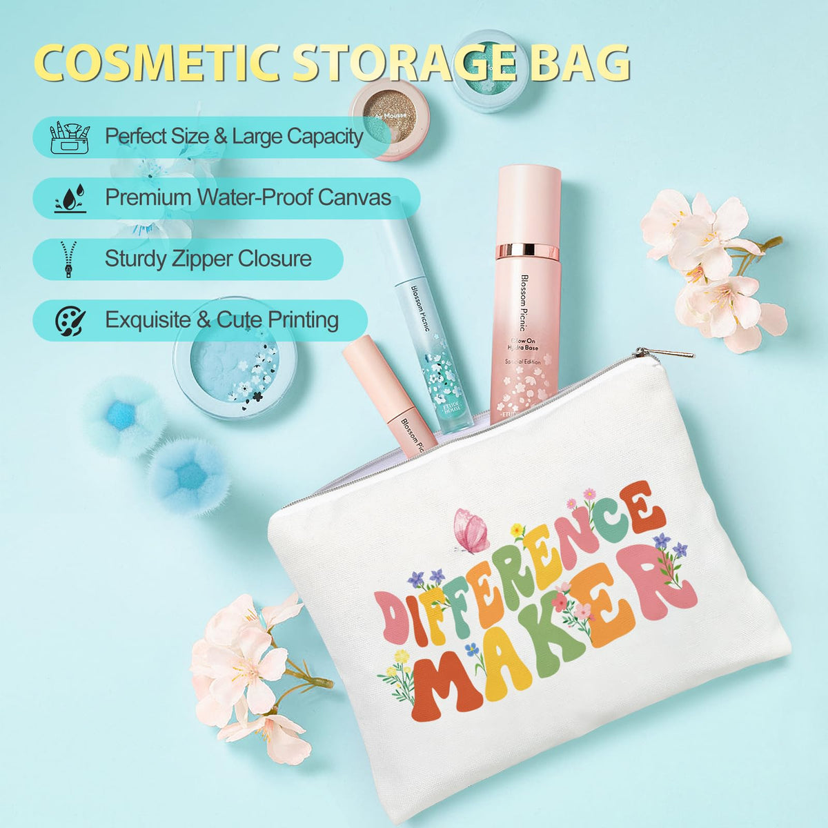 Suhctuptx Thank You Gifts for Women, Difference Maker Gift Appreciation Gifts Inspirational Basket Farewell Gift with Canvas Tote Bag for Teachers Nurse Boss Coworkers Employee Mentor Principal