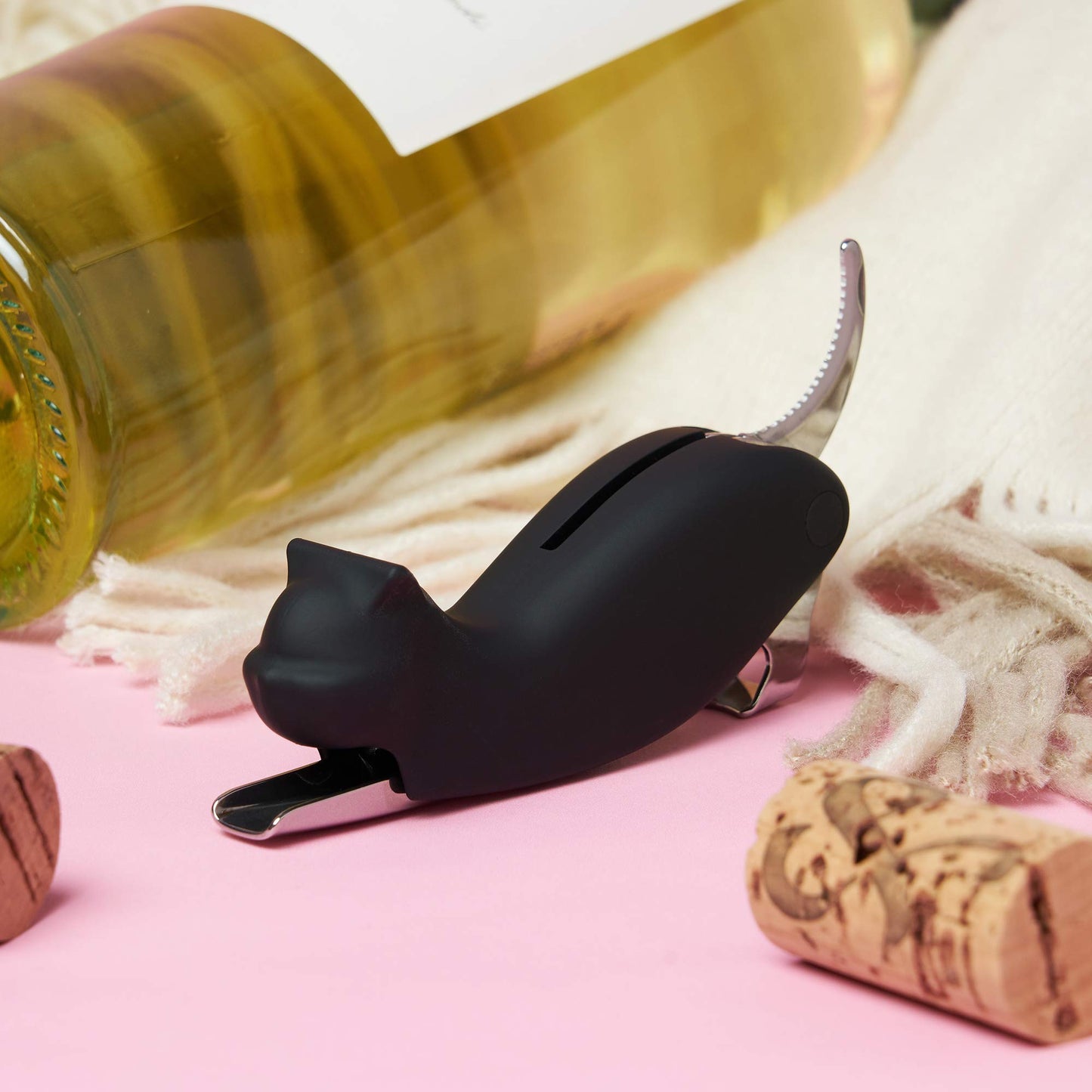 TrueZoo Allie Cat Double Hinged Corkscrew, Novelty Wine Key, Waiter’s Corkscrew Bottle Opener