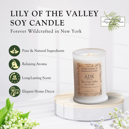 ADK Lily of The Valley Scented Candle, 10 Oz Aromatherapy Candle, Proudly Poured in The USA, Natural Wax for Relaxation and Home Décor, for Gift, Kitchen, and Living Spaces