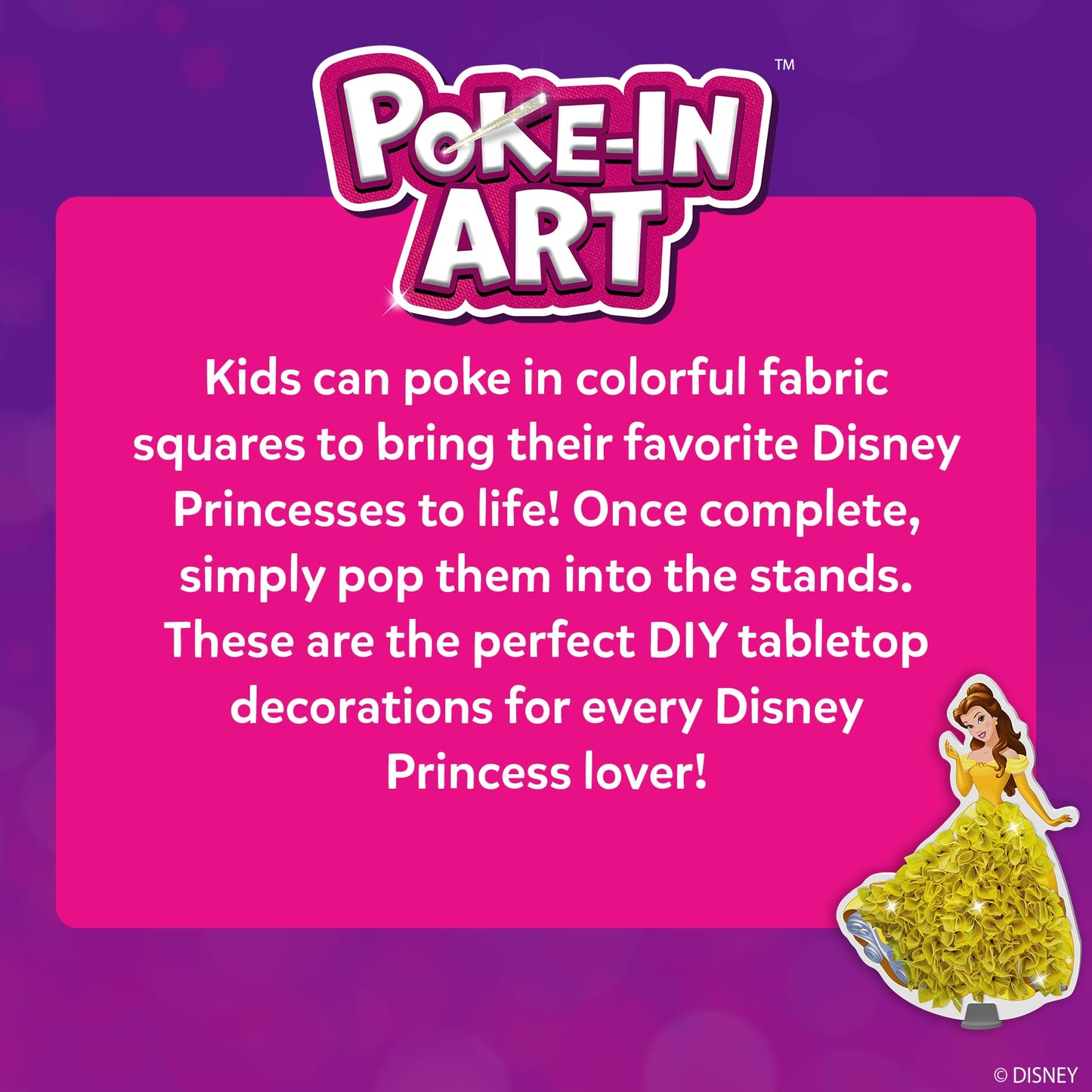 Skillmatics Poke-in Art - Disney Princesses, Mess-Free Fun for Kids, Screen-Free Entertainment, DIY Wood Craft Kits, Creative Activity, Gifts for Girls Ages 4, 5, 6, 7, 8, 9
