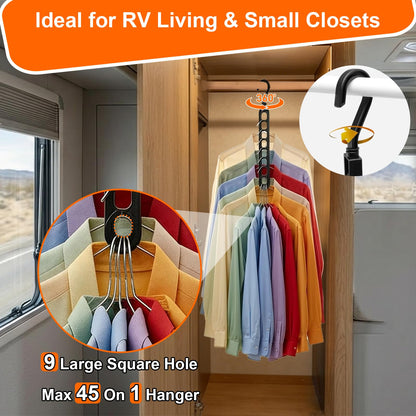 Closet Organizers and Storage,College Dorm Room Essentials,Pack of 6 Multifunctional Organizer Magic Space Saving Hangers with 9 Holes Storage Organization for Wardrobe Closet