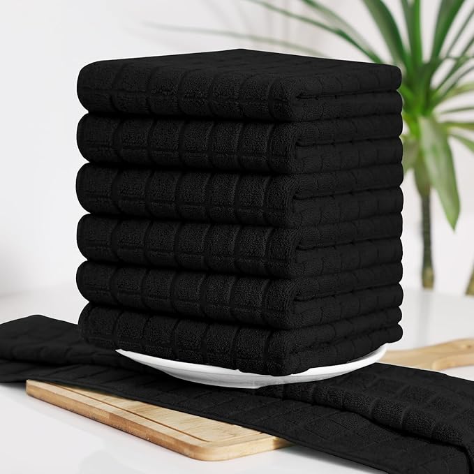 Homaxy Premium Cotton Kitchen Towels 16"x 28", Large Natural Ring Spun 390 GSM