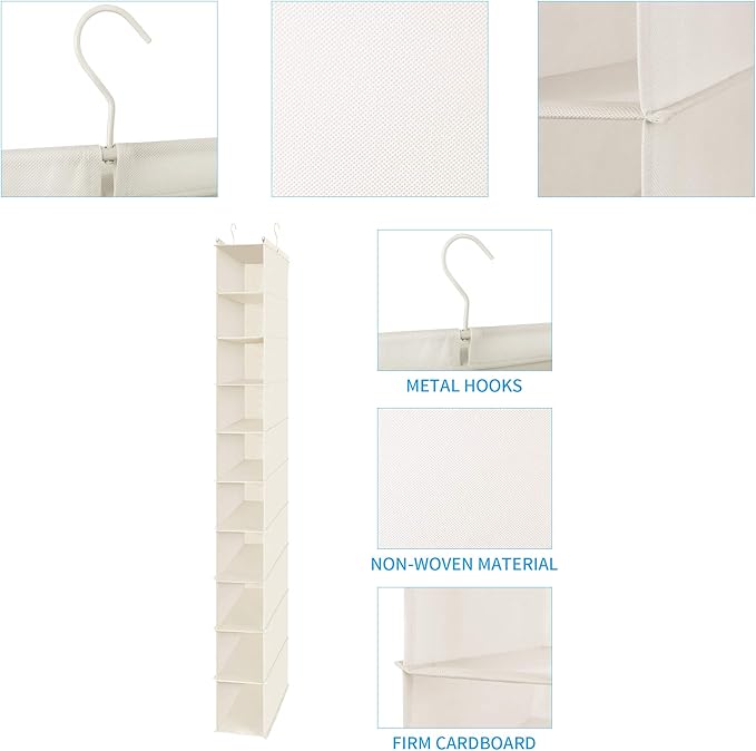 MAX Houser 10-Shelf Hanging Shoe Shelf Organizer, Hanging Shoe Storage