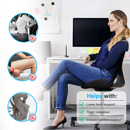 Ajteogy Memory foam Seat Cushion-Ergonomic Tailbone Support, Cushion Engineered for Long-Term Siting-Soft, Supportive, and Breathable