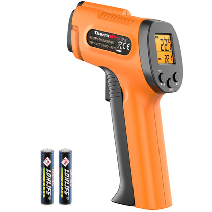 ThermoPro TP30 Infrared Thermometer Gun, Laser Thermometer for Cooking, Pizza Oven, Griddle, Engine, HVAC, Laser Temperature Gun with Adjustable Emissivity & Max Measure -50°C ~ 550°C (Not for Human)