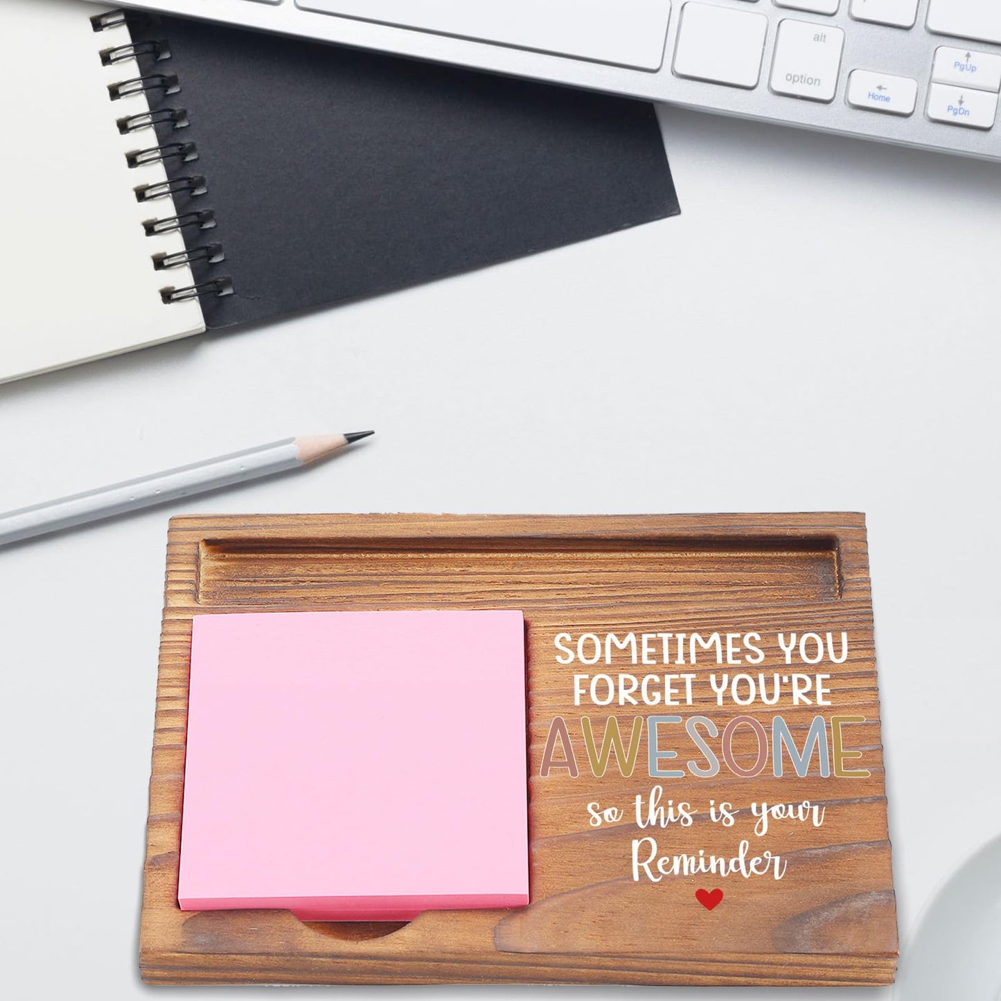 Sometimes You Forget You are Awesome Self-Stick Note Pad Holders, Inspirational Quotes Desk Decor Gifts for Women Coworker Friends, Encouragement Cheer Up Gifts Sticky Note Holder EDP08