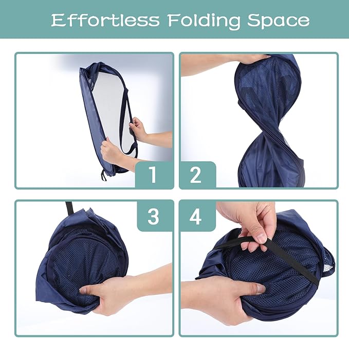 4 Pcs Popup Mesh Laundry Basket, Collapsible Laundry Hamper