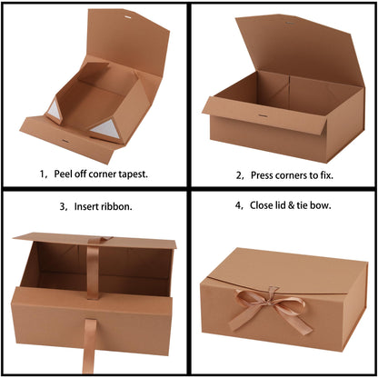 STOBOCTER Gift Box,13.5x10x5 Gift Boxes with Lids for Presents,Magnetic Gift Box for Wrapping,Birthday, Wedding, Bridesmaid Proposal, Christmas,Includes Ribbon,Card
