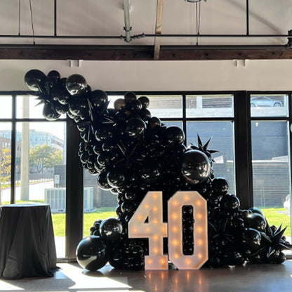 Awenztech 120pcs Black Balloon Arch Kit, 18 12 10 5 inch Black Latex Balloons Different Sizes Balloon Garland for Graduation Halloween Birthday Party Decorations