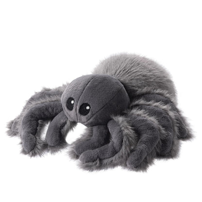 Phantoscope Happy Halloween Spider Shaped Throw Pillow, Faux Fur Fluffy Tarantula Shaped Halloween Cushion Pillow, Deep Gray, 9.5 x 16 inch