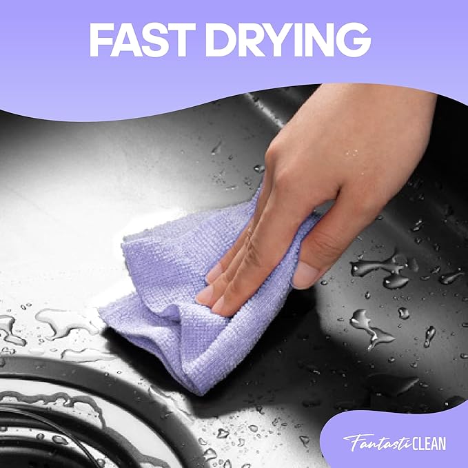 Fantasticlean Microfiber Cleaning Cloth Roll 2 Rolls 120 Pack, Tear Away