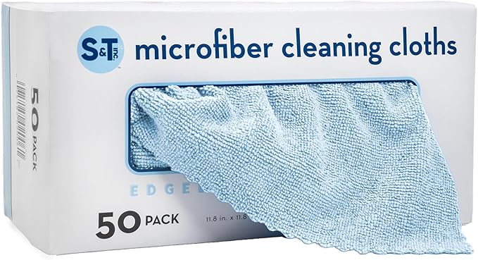 S&T INC. 50 Pack Microfiber Cleaning Cloth