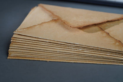Wanderings Handmade Antiqued Envelope with Deckle Edge - 4.25 x 6.25" - Package of 25 for Writers Invitations Announcements - Cold Press Thick 150 GSM Recycled Paper