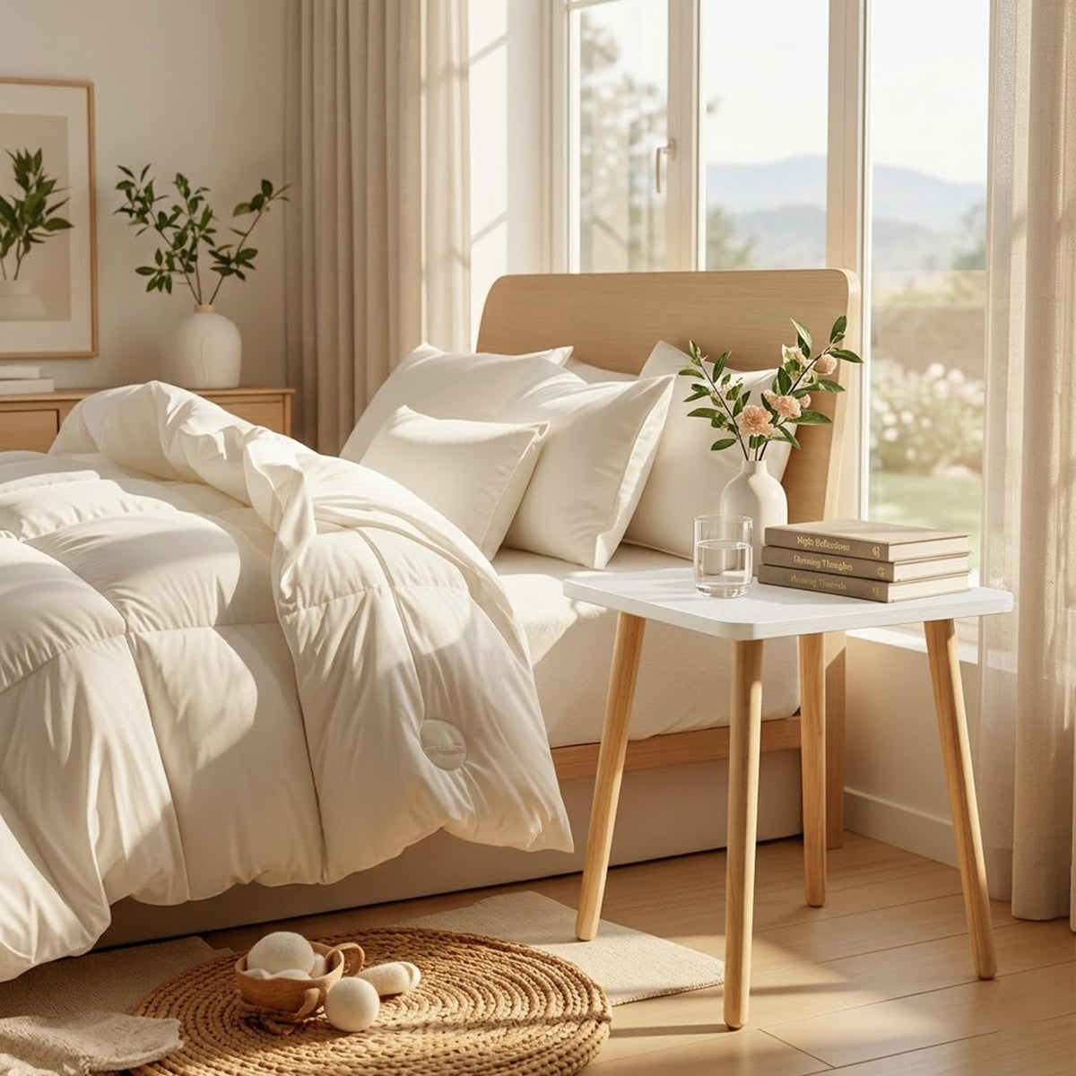 FORAOFUR Small Side Table, Modern Wood Mini Coffee Table, Easy Assembly Compact End Table for Living Room Bedroom Sofa, Minimalist White Accent Furniture for Small Spaces