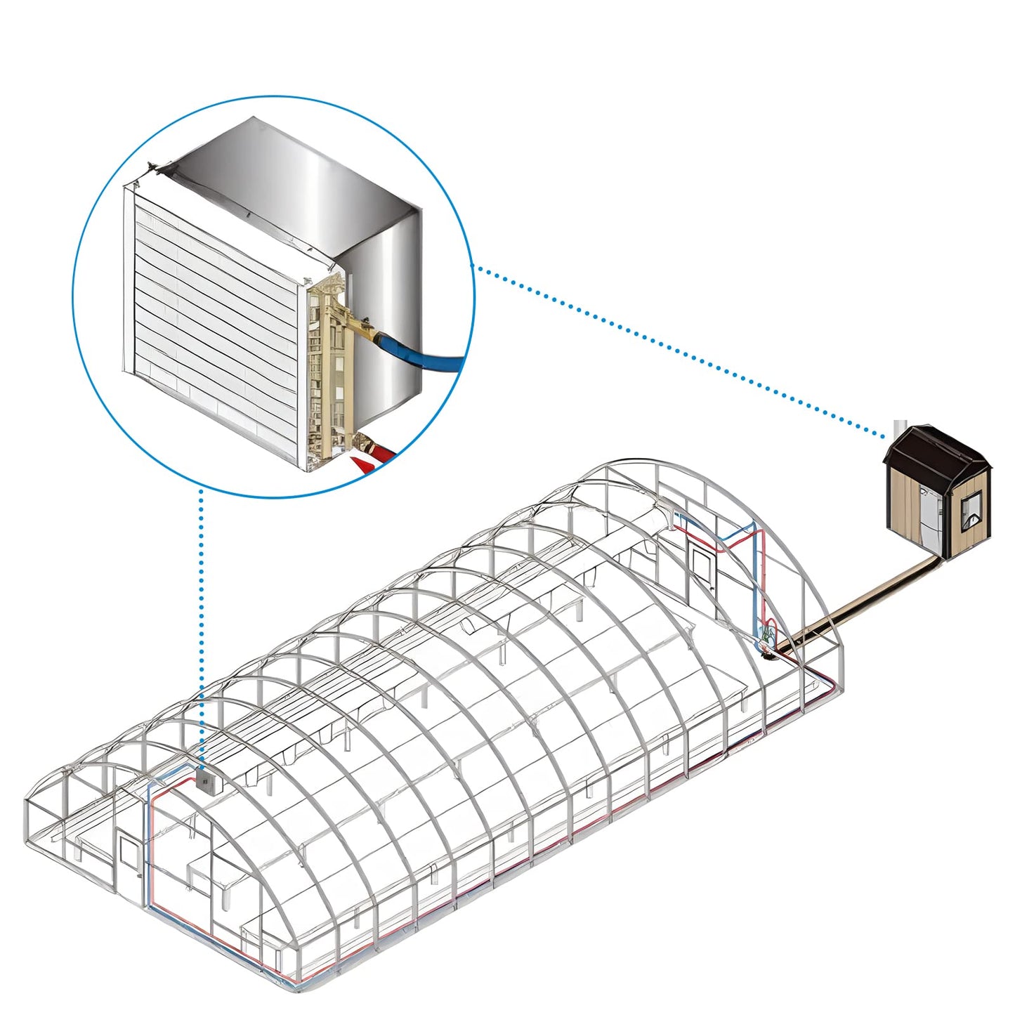 12 x 15 Heat Exchanger Water To Air, Copper Ports for Outdoor Wood Furnaces, Residential Heating and Cooling, and Forced Air Heating