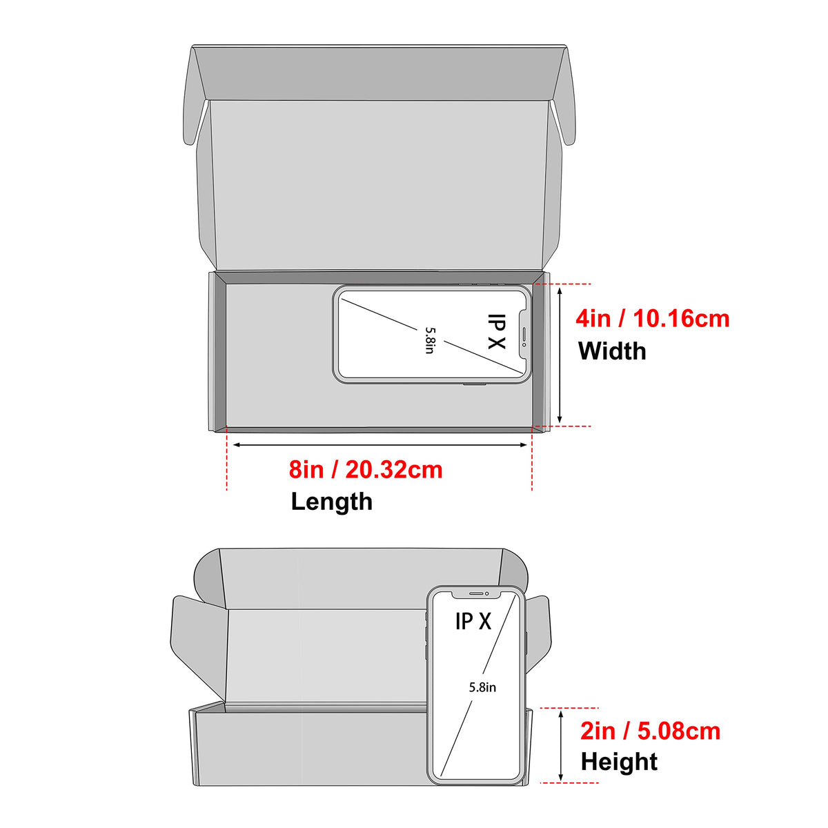 TONESPAC 25 Pack 8x4x2 inch Small Christmas Gift Box with Lid, Recyclable Corrugated Cardboard Shipping Boxes for Small Business,Gift Packaging,Specially Designed Box. (8"x4"x2",Xmas Mix Pattern)