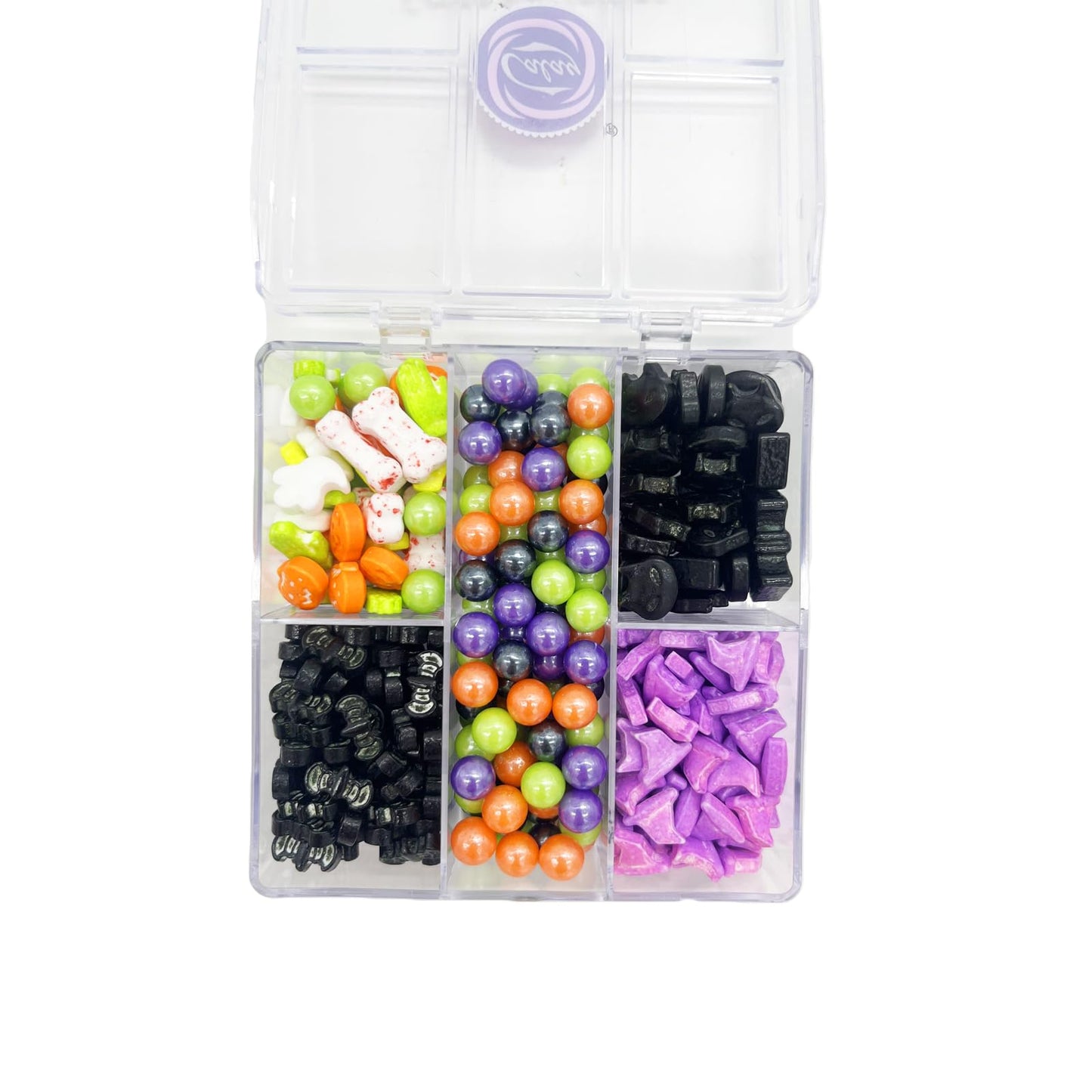 Green Purple Sprinkles Skull Bat Sprinkle Cake Cupcake Toppers Cookie Dessert Decorations 3.2oz