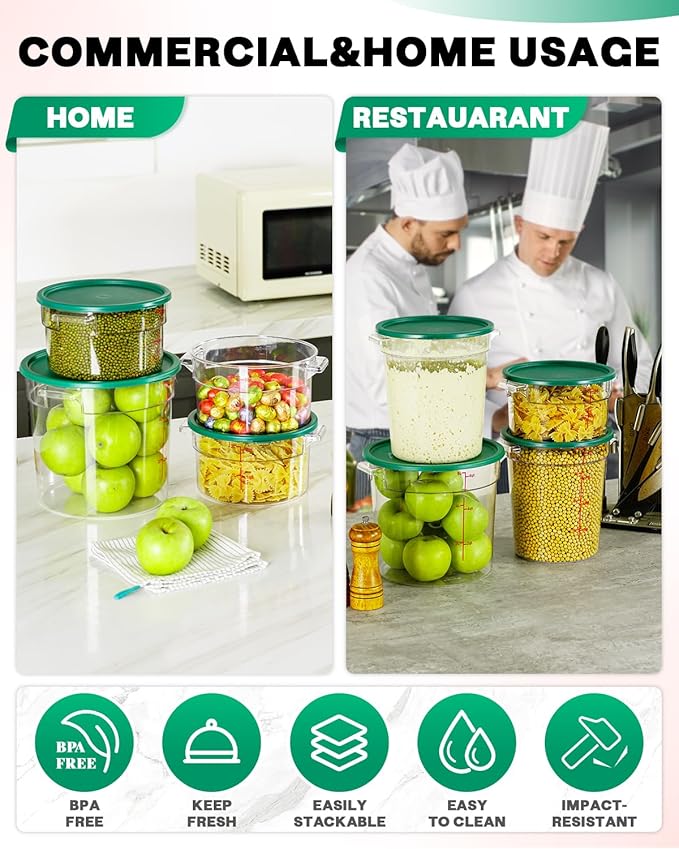 2QT&4QT NSF Round Food Storage Containers