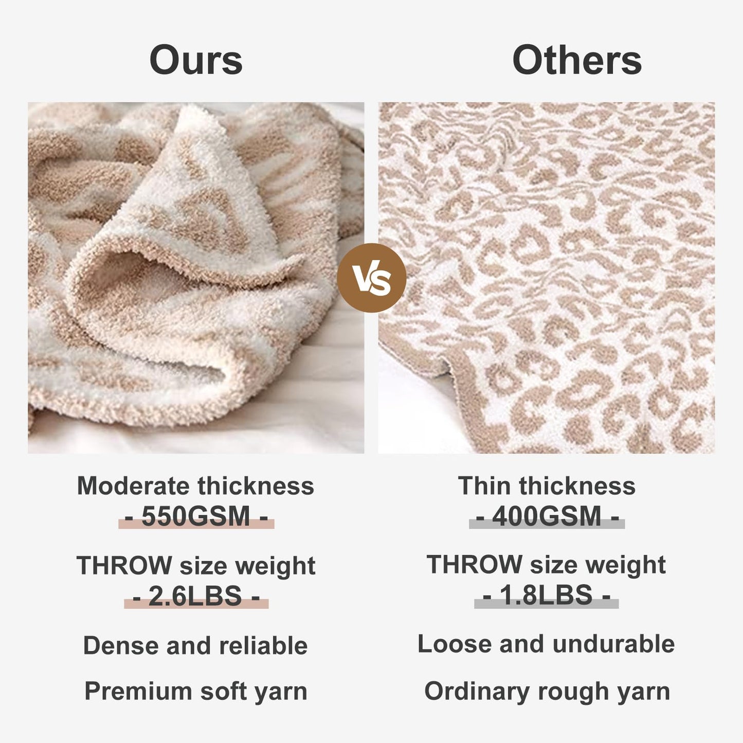 MH MYLUNE HOME Ultra Soft Leopard Throw Blanket (50x60 inches) Microfiber Blankets Plush Warm Reversible Cheetah Blanket Leopard Pattern Throw for Couch Bed Sofa - Khaki, 50"x60"