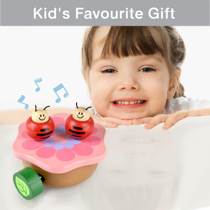 I'm Wooden Music Box Mechanism - Rock n Roll Dancing Bug on Flower Playing Minuet No.3 for Kids (Ladybug)