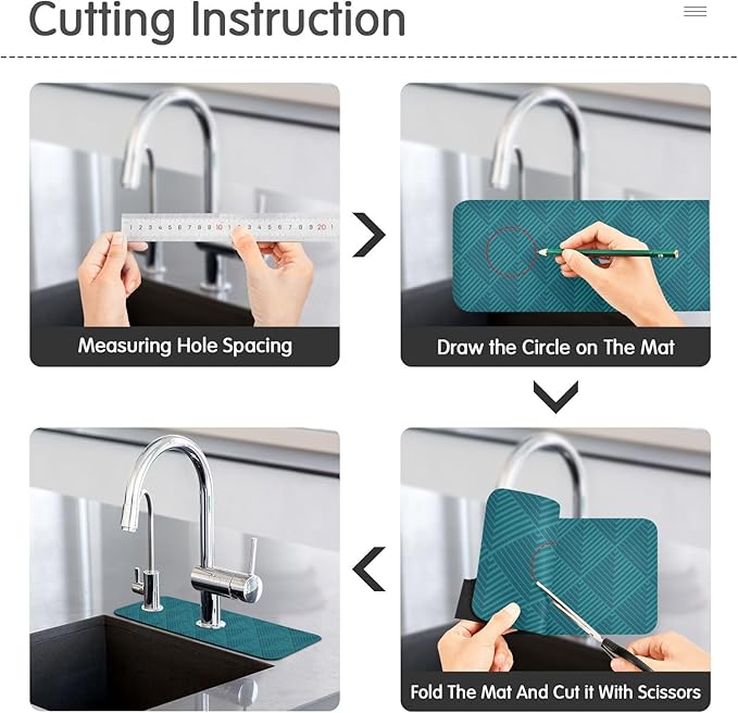 Kitchen Sink Splash Guard 2 PCS 14.7 Inch Sink Faucet Mat Splash Guard