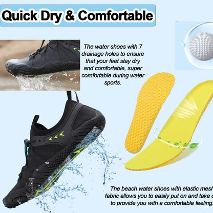 Bravover Unisex Water Shoes for Men Women with Five Toes Design Quick Dry Barefoot Aqua Shoes Ideal for Swim Pool Surf Beach Sea Activities