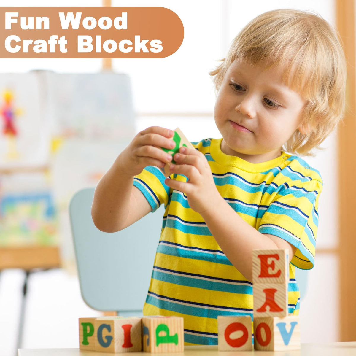 Barydat 100 Pcs 1 in Wooden Cubes, Unfinished Wooden Blocks for Crafting Natural Craft Wood Square Blank Cube for DIY Project Baby Showers