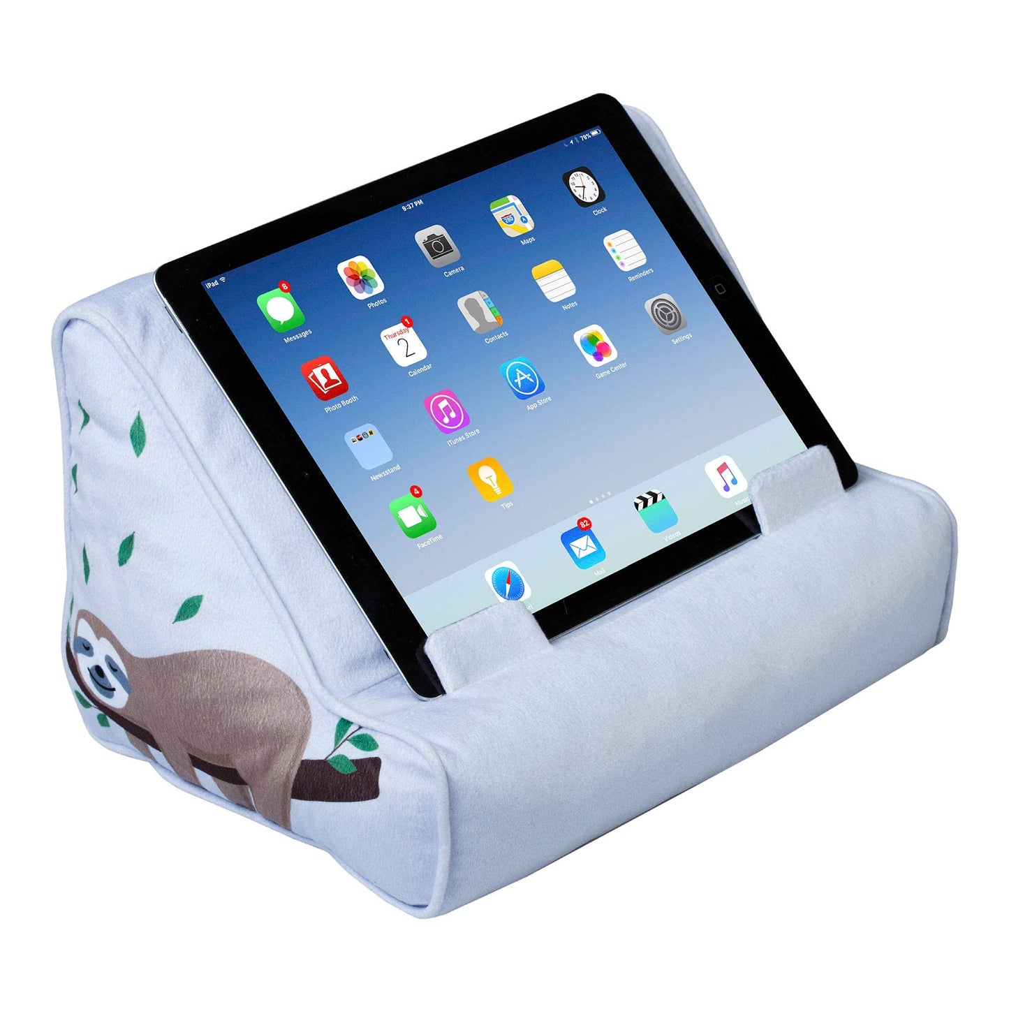 Gifts for Readers & Writers Book Pillow Tablet Stand for Bed Sloth - Premium Cushioned Book Holder for Hands Free Reading, Stylish Tablet Holder for Bed, Kindle Pillow Stands & Lap Ipad Holders