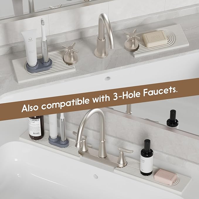 Faucet Mat for Kitchen Sink, Diatomite Quick Drying Tray, 15.8 Inch Kitchen