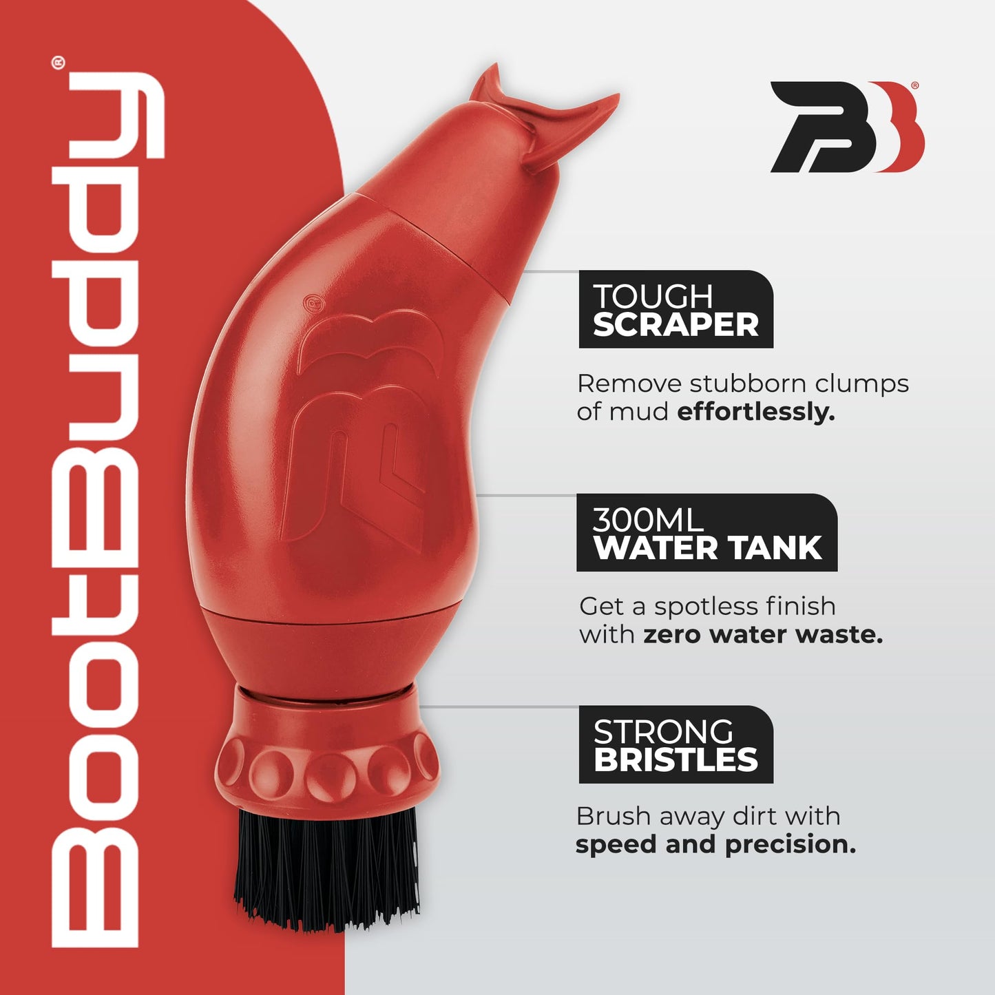 BootBuddy Shoe & Boot Cleaner Brush – Footwear Cleaning Kit for Hiking Boots, Golf Shoes, Football Boots, Running Shoes & Wellies – Cleans Mud, Dirt & Stains in Minutes – As Seen on Dragons’ Den