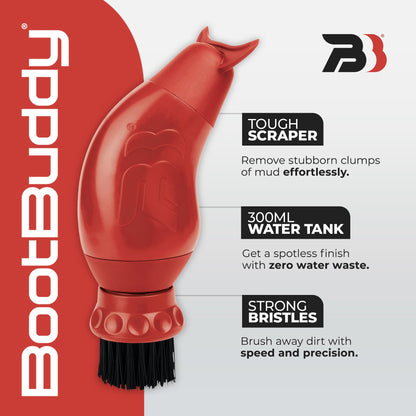 BootBuddy Shoe & Boot Cleaner Brush – Footwear Cleaning Kit for Hiking Boots, Golf Shoes, Football Boots, Running Shoes & Wellies – Cleans Mud, Dirt & Stains in Minutes – As Seen on Dragons’ Den