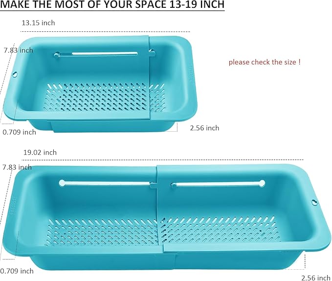 LASSHSWA Collapsible Colander for Kitchen, Over the Sink Strainer Basket for