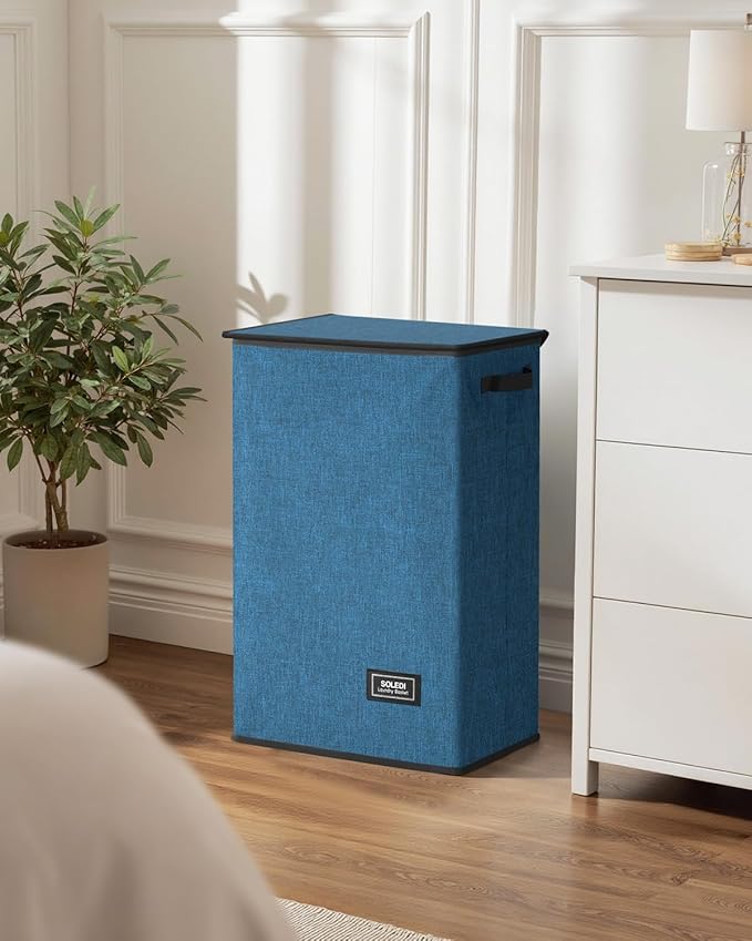 SOLEDI Laundry Hamper with Lid 90L Large & Tall Collapsible Laundry Basket