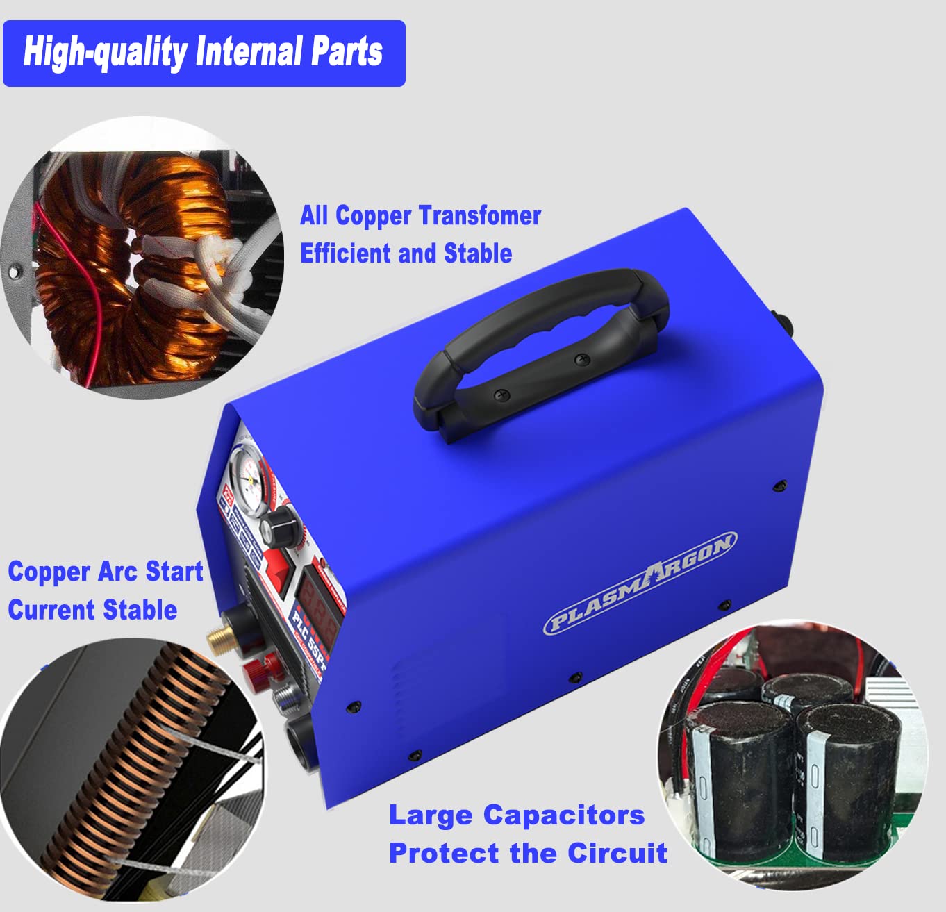PLASMARGON PLC55Pro Plasma Cutter machine,110V/220V 55Amp Non-Touch Pilot Arc HF Air Power,Inverter IGBT 1/2 Inch Clean Cut LED Digital Display Plasma Cutting Machine