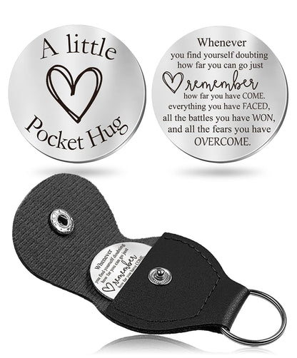 CINDYHE Pocket Hug Token keychain Gifts for Men Women Him Her Dad Mom Son Daughter Brothers Sisters Teacher Boy Girl Friends (Sobriety)