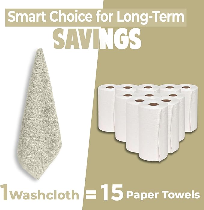 DAN RIVER 12 Pack Wash Cloths for Showering