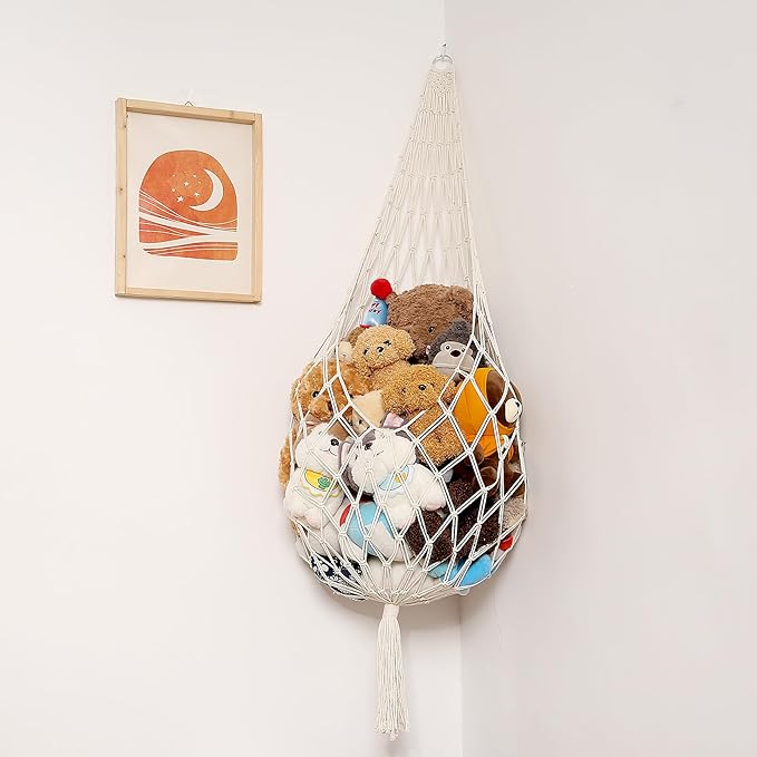 Stuffed Animal Storage Organizers Toy Hammock Corner Hanging Net Stuffy Animal