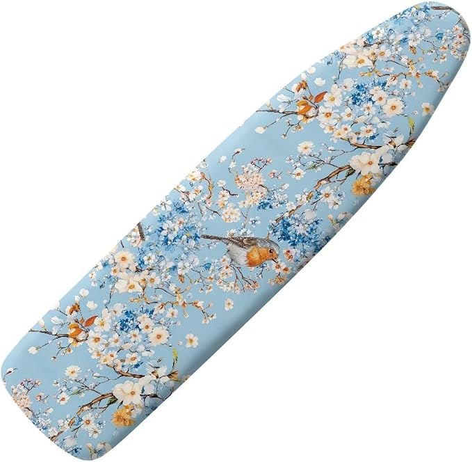 Blue Flower Ironing Board Cover and Pad 15x54