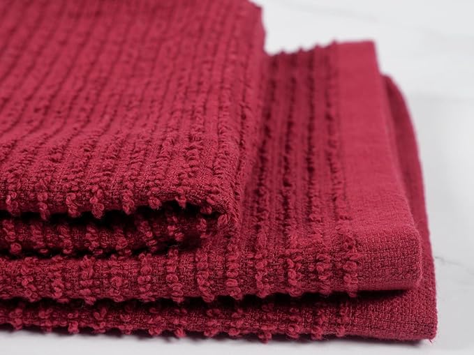 KAF Home Premium Kitchen Towels, Large 100% Cotton, Flat & Terry Absorbent Dish