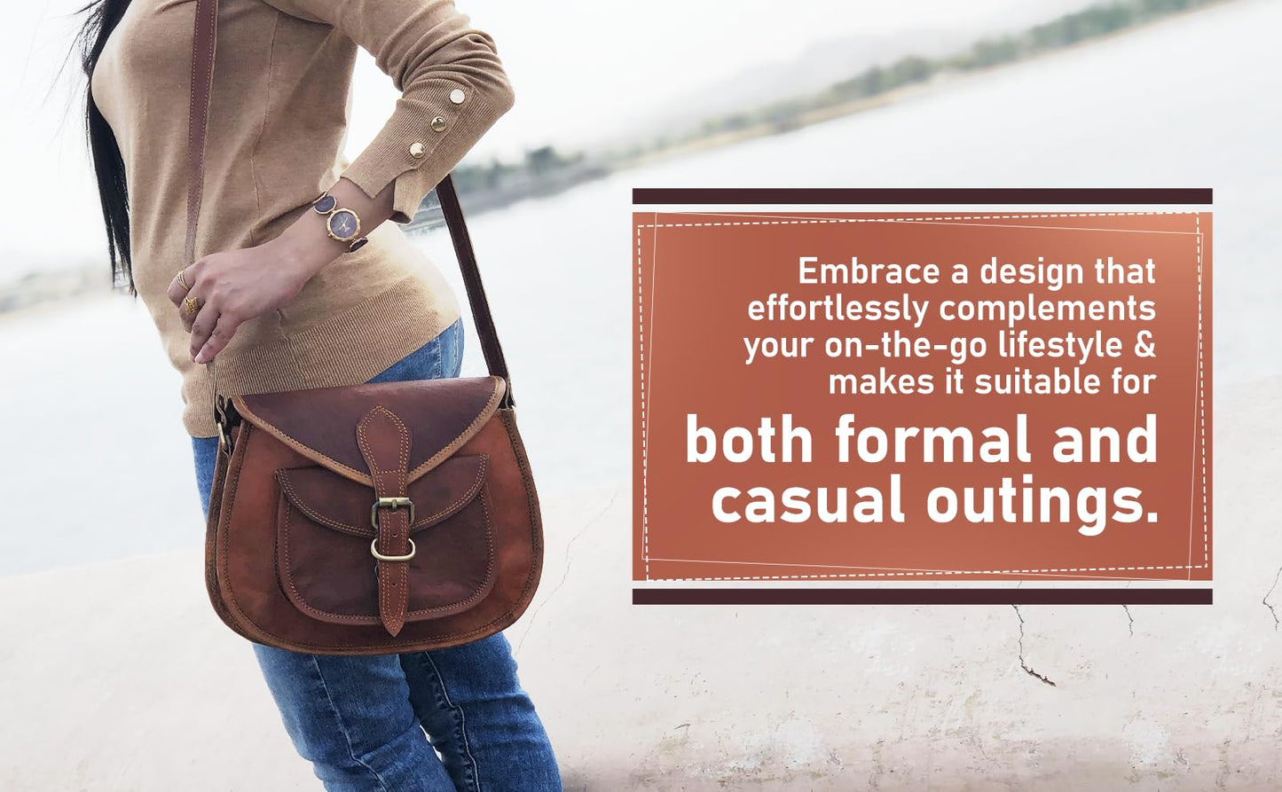 Firu-Handmade Women Vintage Style Genuine Brown Leather Crossbody Shoulder Bag Crossover Satchel ladies Purse Tote Handbags Travel
