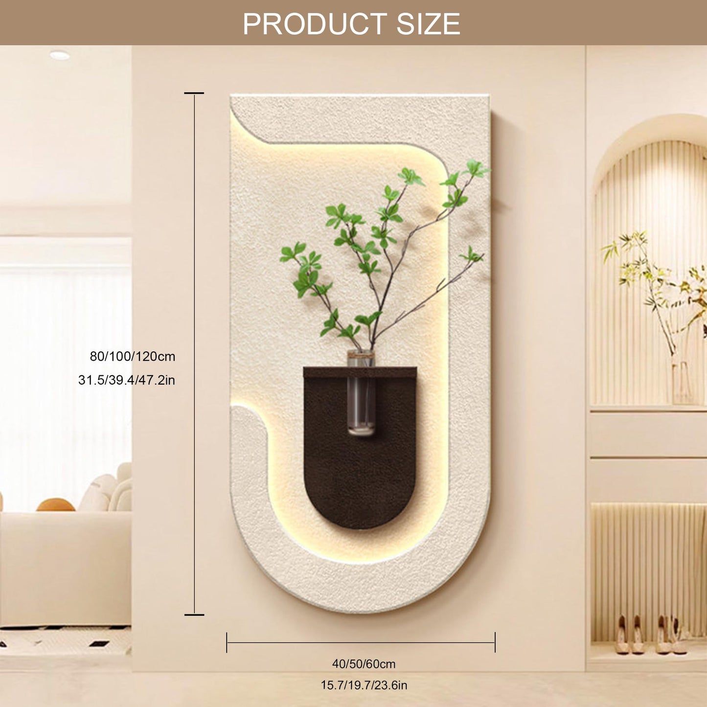 SLWGYLD Simple Sandstone Wall Art,3D Art Wall Decor,Modern Lighting Wall Sculptures,Boho Neutral Wall Hanging Sculpture,Led Textured Walls Decors,For Living Room/Corridor/Bedroom/Office/Home Entrance