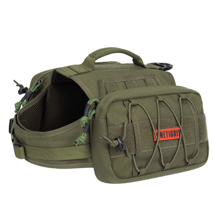 OneTigris Dog Pack Hound Travel Camping Hiking Backpack Saddle Bag Rucksack for Medium & Large Dog (Ranger Green)