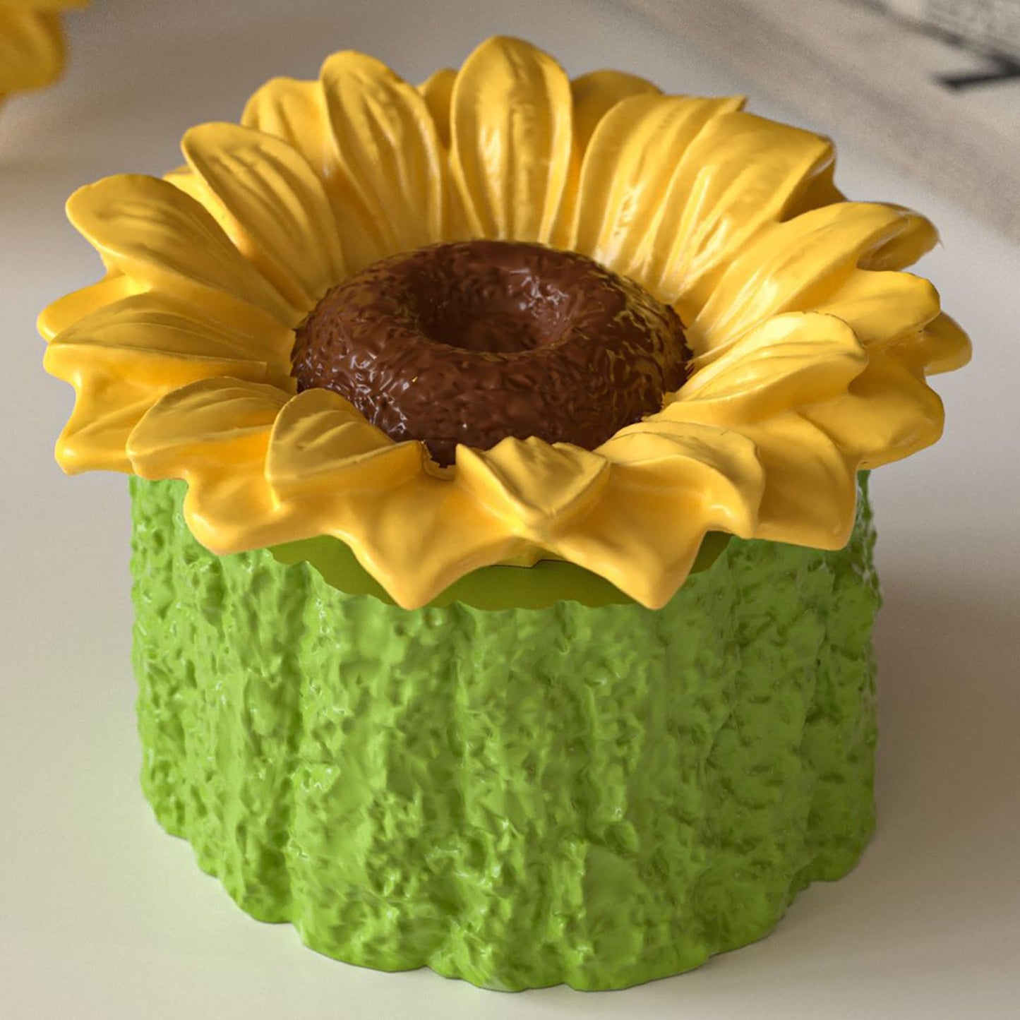 Sunflower Box Cylinder Candle & Resin Mold - Resin Casting Silicone Molds for Home Decor & Candle Making Wave Spiral Mold