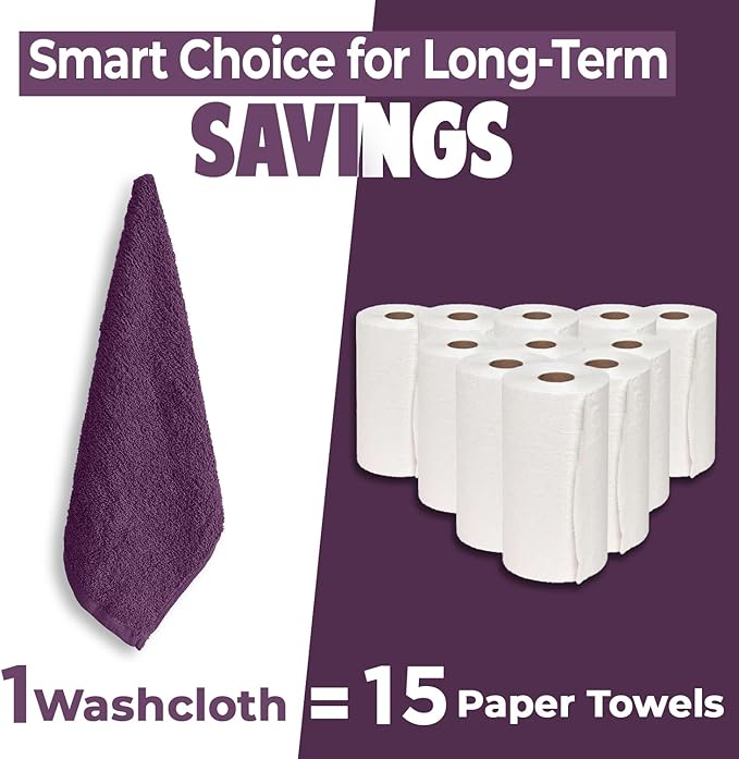 DAN RIVER 12 Pack Wash Cloths for Showering